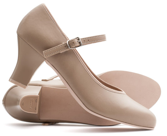 Tan PU Resin Sole Showtime Stage Dance Shoes 2.5 Inch Heel