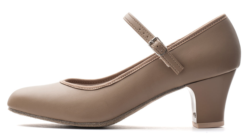 Tan PU Suede Sole Showtime Stage Dance Shoes 2 Inch Heel