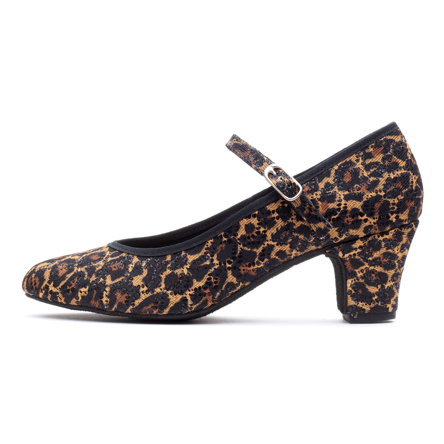 Black Panther Glitter Suede Sole Showtime Stage Dance Shoes 2 Inch Heel