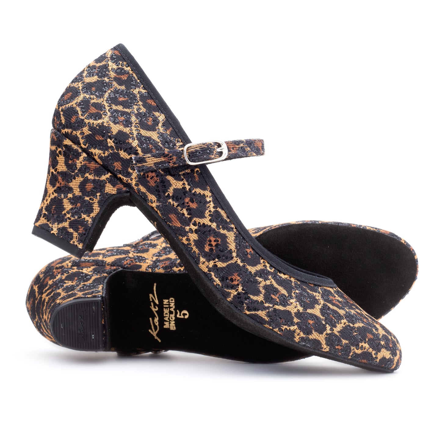 Black Panther Glitter Suede Sole Showtime Stage Dance Shoes 2 Inch Heel