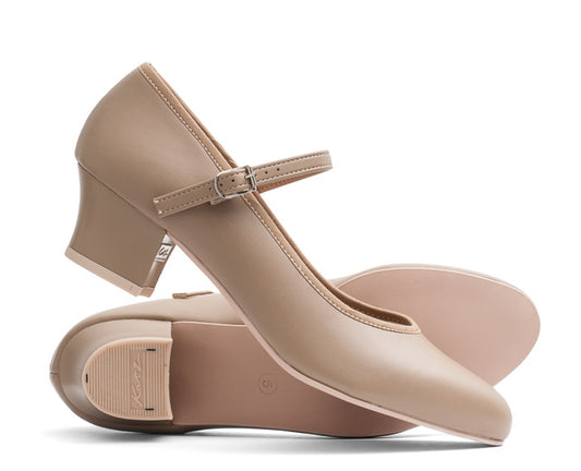 Tan PU Resin Sole Showtime Stage Dance Shoes 1.5 Inch Heel