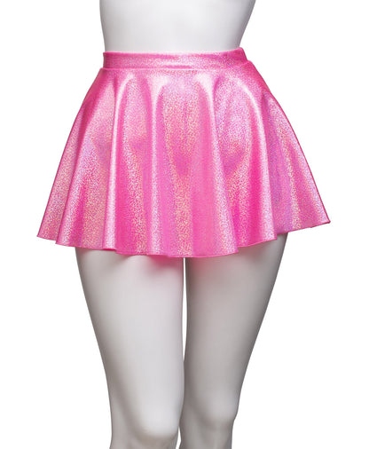 KDSK01 Girls and Women's Sparkly Hologram Pull On Circular Dance Skirt