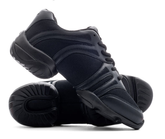 Black Lace Up Split Sole Jazz Dance Practice Shoes Sneakers Trainers