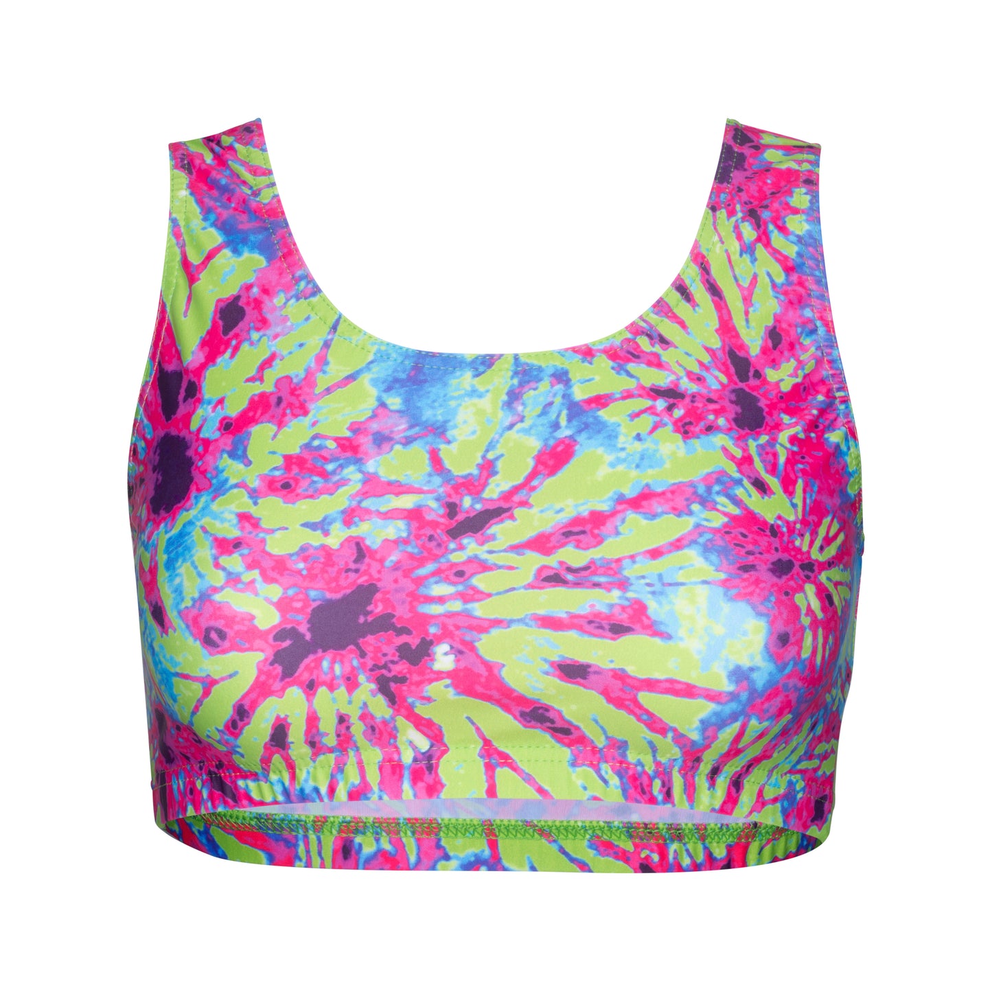 KCTN-6 All Colours and Sizes Variety Of Festival Multi Coloured Print Tank Back Dance Fitness Gym Crop Top