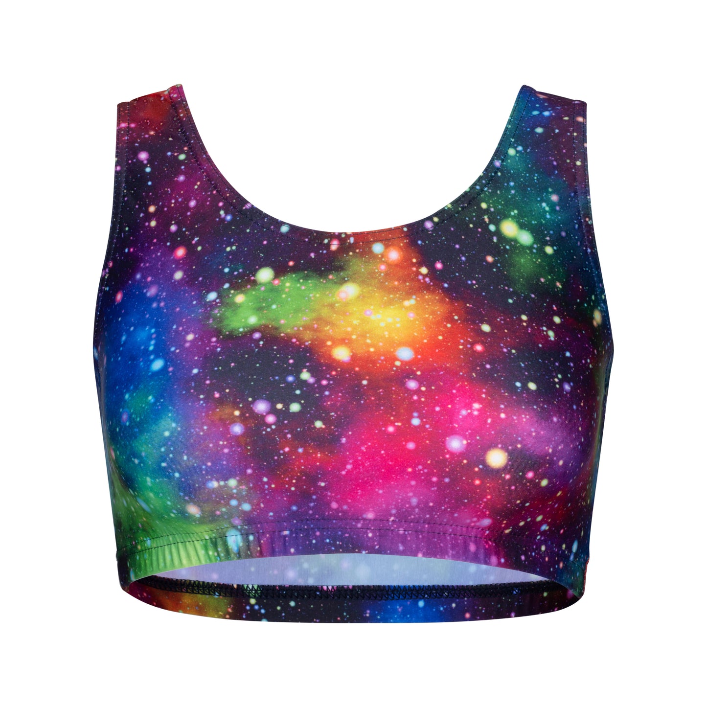 KCTN-6 All Colours and Sizes Variety Of Festival Multi Coloured Print Tank Back Dance Fitness Gym Crop Top