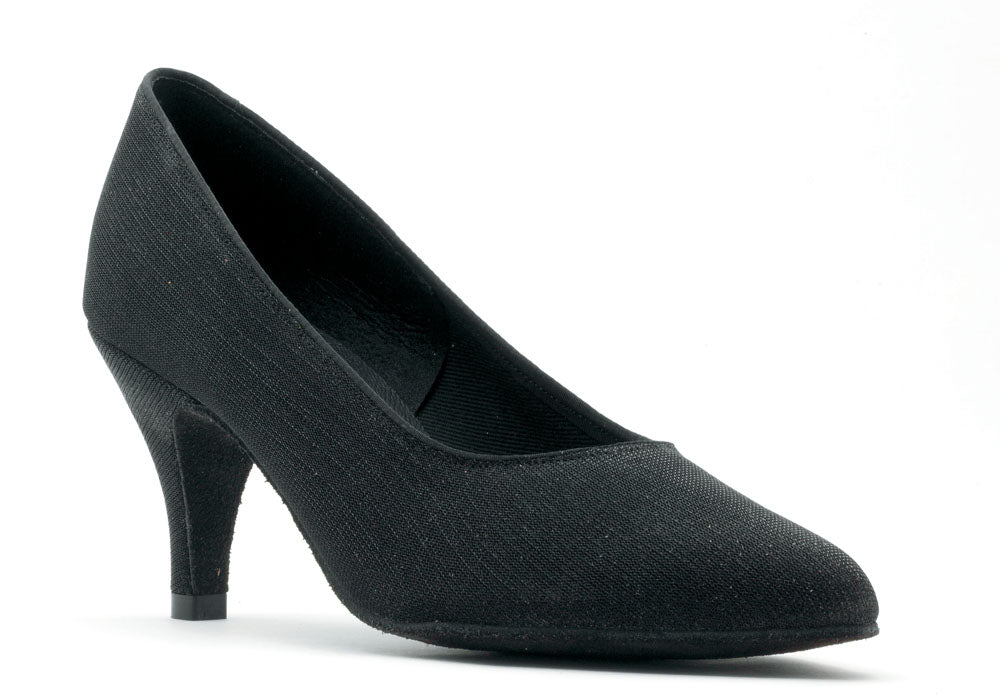 TC Pointed Toe Black Lurex Ballroom Dance Latin Shoes 2.5 Slim Inch Heel location 10B