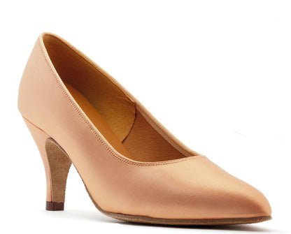 TC Pointed Toe Flesh Satin Ballroom Dance Latin Shoes 2.5 Slim Inch Heel location 7A