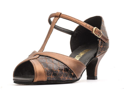 Jade Bronze Multi Sparkle/Metallic Bronze PU Ballroom Dance Latin Shoes 2.5 Inch Heel location 9A