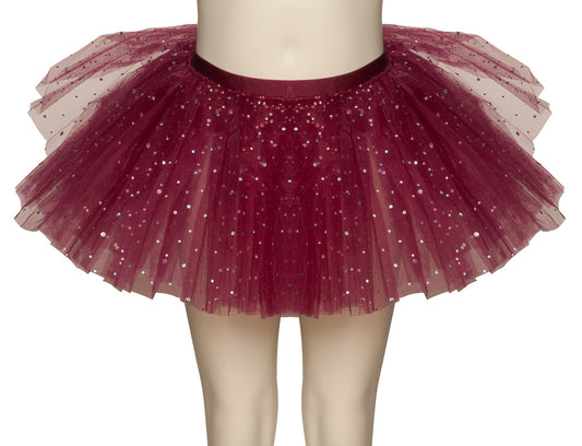 Burgundy Premium SPARKLE Dance Ballet Tutu Skirt All Sizes
