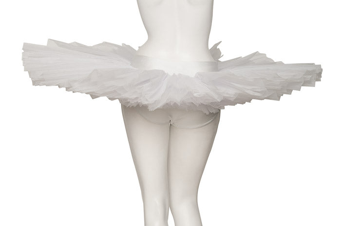 Girls Women's White Premium Professional Dance Ballet Practise Pancake Plateau Tutu Skirt