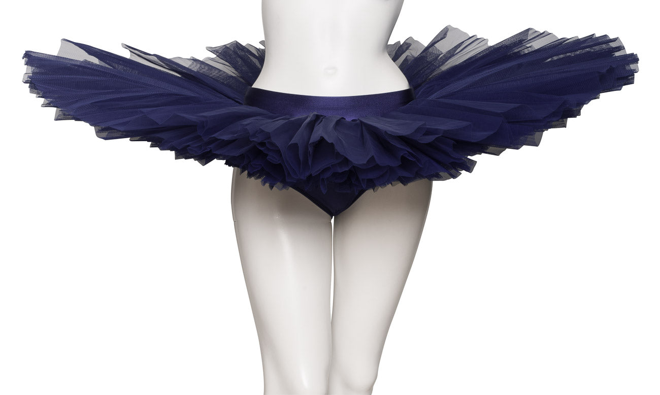 Girls Women's Navy Blue Premium Professional Dance Ballet Practise Pancake Plateau Tutu Skirt