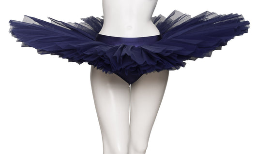Girls Women's Navy Blue Premium Professional Dance Ballet Practise Pancake Plateau Tutu Skirt