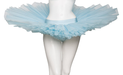Girls Women's Pale Blue Premium Professional Dance Ballet Practise Pancake Plateau Tutu Skirt