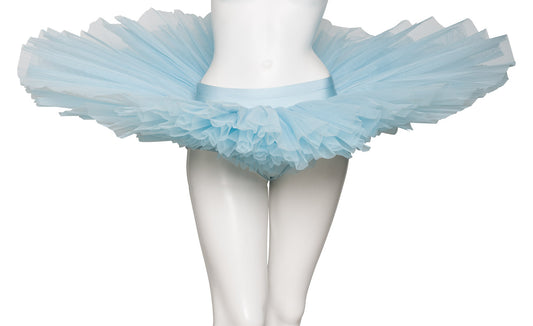 Girls Women's Pale Blue Premium Professional Dance Ballet Practise Pancake Plateau Tutu Skirt
