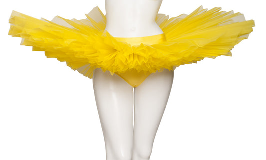 Girls Women's Yellow Premium Professional Dance Ballet Practise Pancake Plateau Tutu Skirt