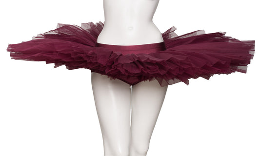 Girls Women's Burgundy Premium Professional Dance Ballet Practise Pancake Plateau Tutu Skirt