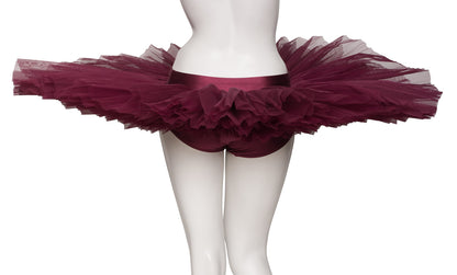 Girls Women's Burgundy Premium Professional Dance Ballet Practise Pancake Plateau Tutu Skirt