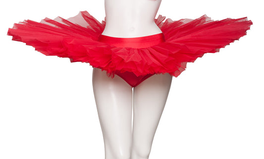 Girls Women's Red Premium Professional Dance Ballet Practise Pancake Plateau Tutu Skirt