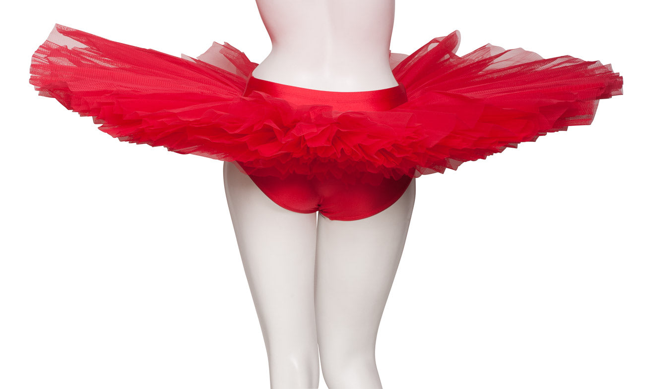 Girls Women's Red Premium Professional Dance Ballet Practise Pancake Plateau Tutu Skirt