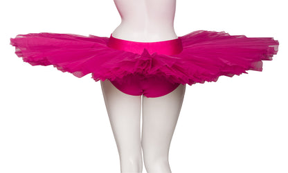 Girls Women's Fuchsia Premium Professional Dance Ballet Practise Pancake Plateau Tutu Skirt