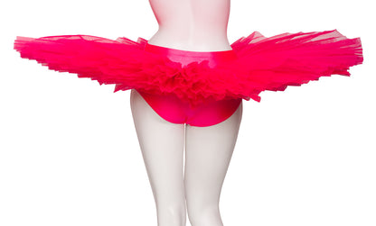 Girls Women's Coral Premium Professional Dance Ballet Practise Pancake Plateau Tutu Skirt