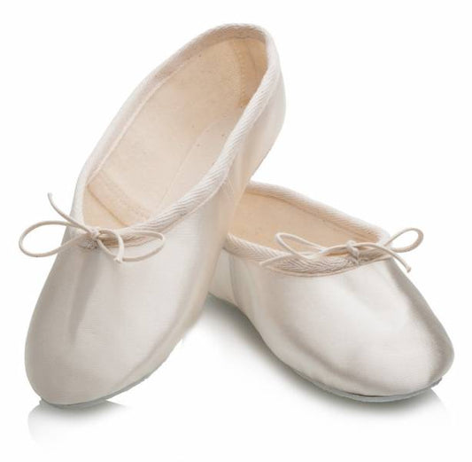 Ivory Satin Full Rubber Sole Ballet Shoes