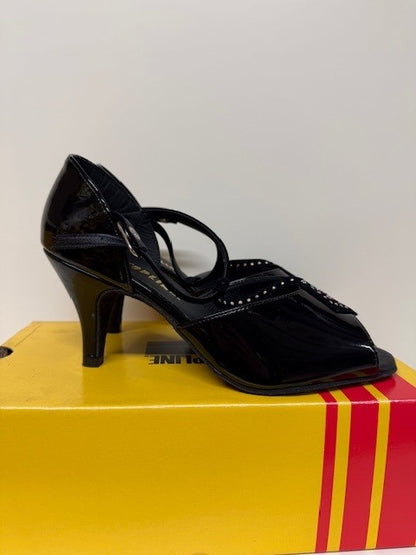 Black Patent Ballroom Dance Shoes 2 and 2.5 Inch Heel Joanna