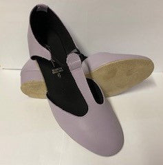 Lilac Leather Greek Dance Sandals Teaching Shoes Low Heel