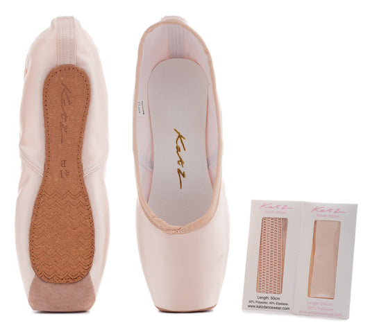 Pink Satin Professional Ballet Pointe Shoes Hard Shank Plain Suede Toe