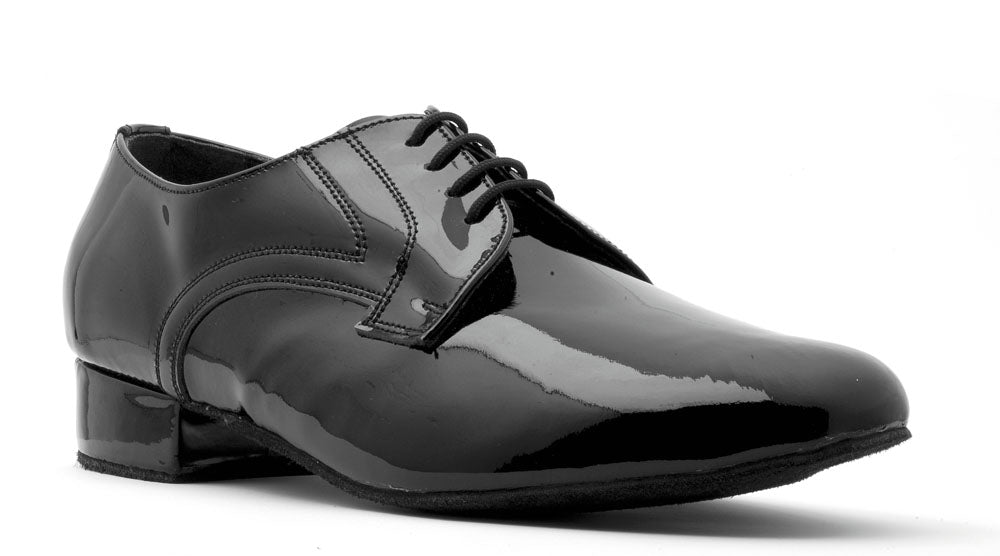 V202 Men's Black Patent 1 Inch Heel Ballroom Dance Latin Shoes location 4B