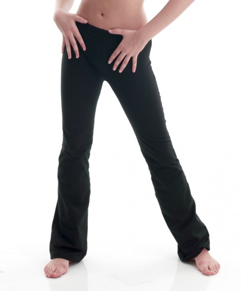 Ladies Girls Black Cotton Ballet Dance Jazz Pants Trousers KJPC2