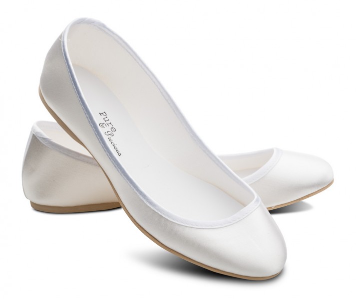 white satin pumps