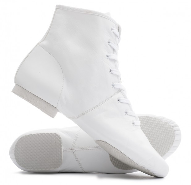 White PU Lace Up Rubber Split Sole Jazz Dance Practice Shoes Katz All Sizes 