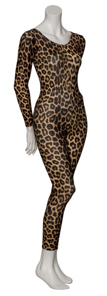 KDC017 Leopard Animal Print Long Sleeve Footless Dance Catsuit By Katz Dancewear