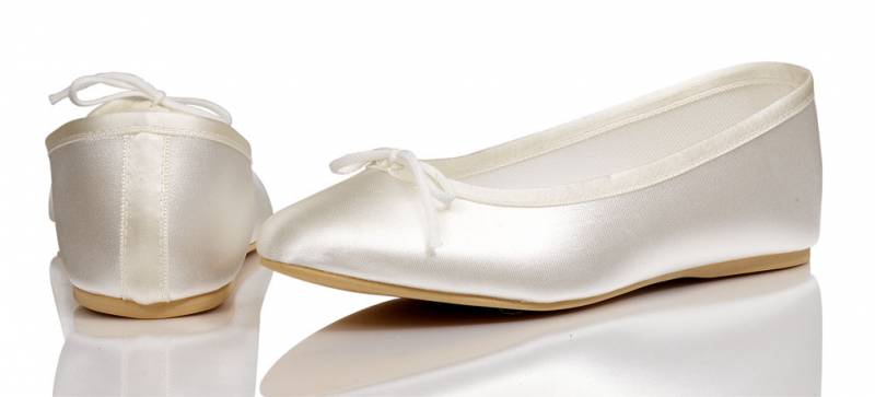 white satin flower girl shoes