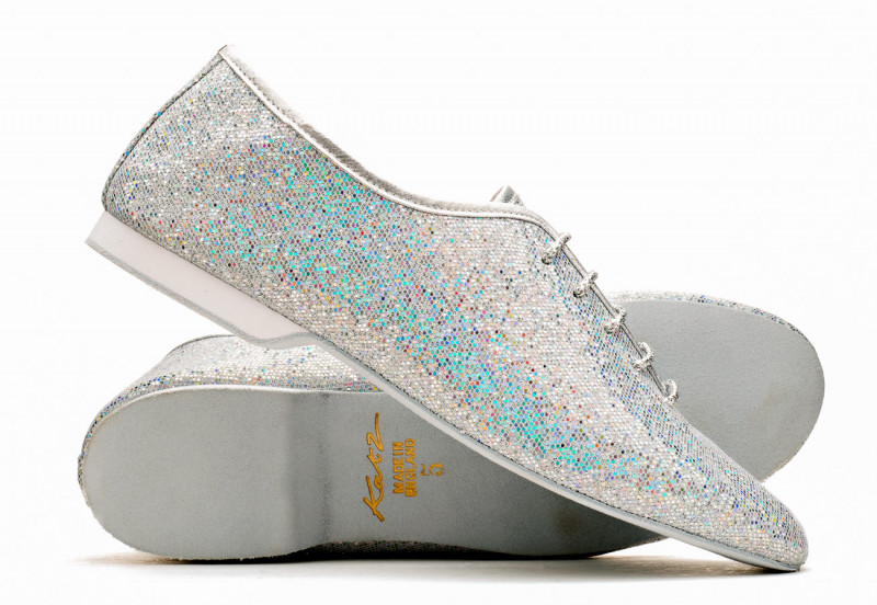 silver glitter jazz shoes