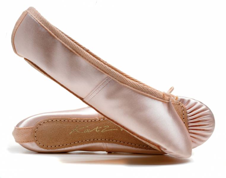 pink satin ballet flats