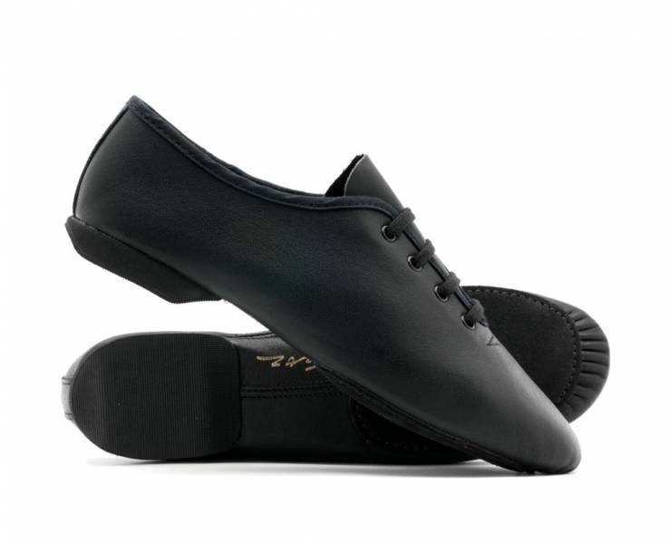 Black Leather Split Sole Jazz Jive 